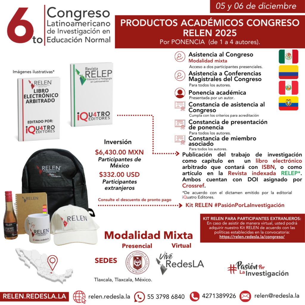 KIT+ PRODUCTOS ACADÉMICOS CONGRESO RELEN relen.redesla.la